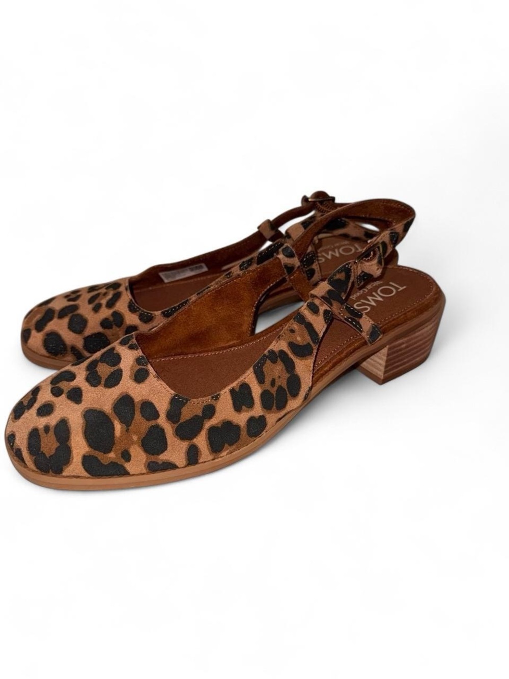 TOMS Women’s Leopard Slingback Low Block Heel Pumps - Leopard print